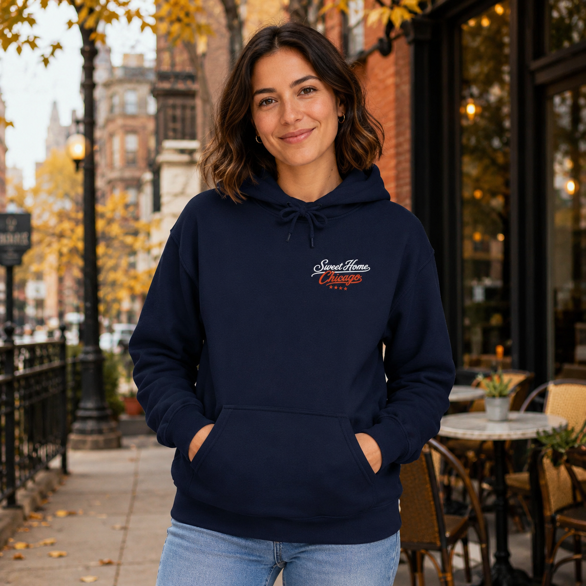 Sweet Home Chicago Football Hoodie - Unisex